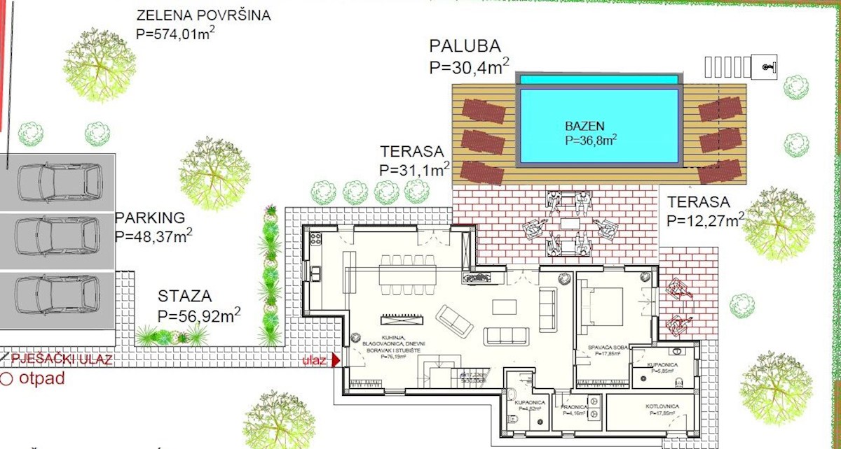Moderna vila z bazenom in pogledom na morje - Poreč, 6 km od morja
