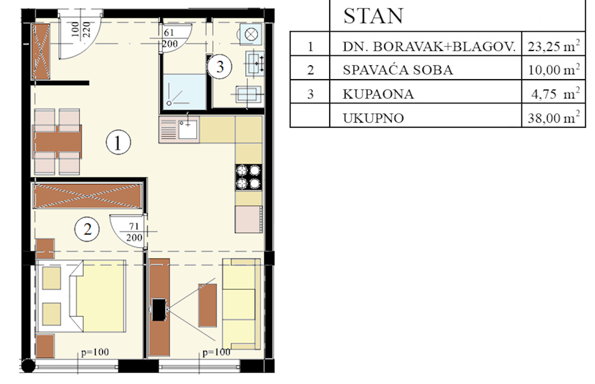 Poreč, pritličje stanovanje 38 m² - 700 m od morja, 1 km od centra, opremljeno in vseljivo, z ograjenim parkirnim prostorom