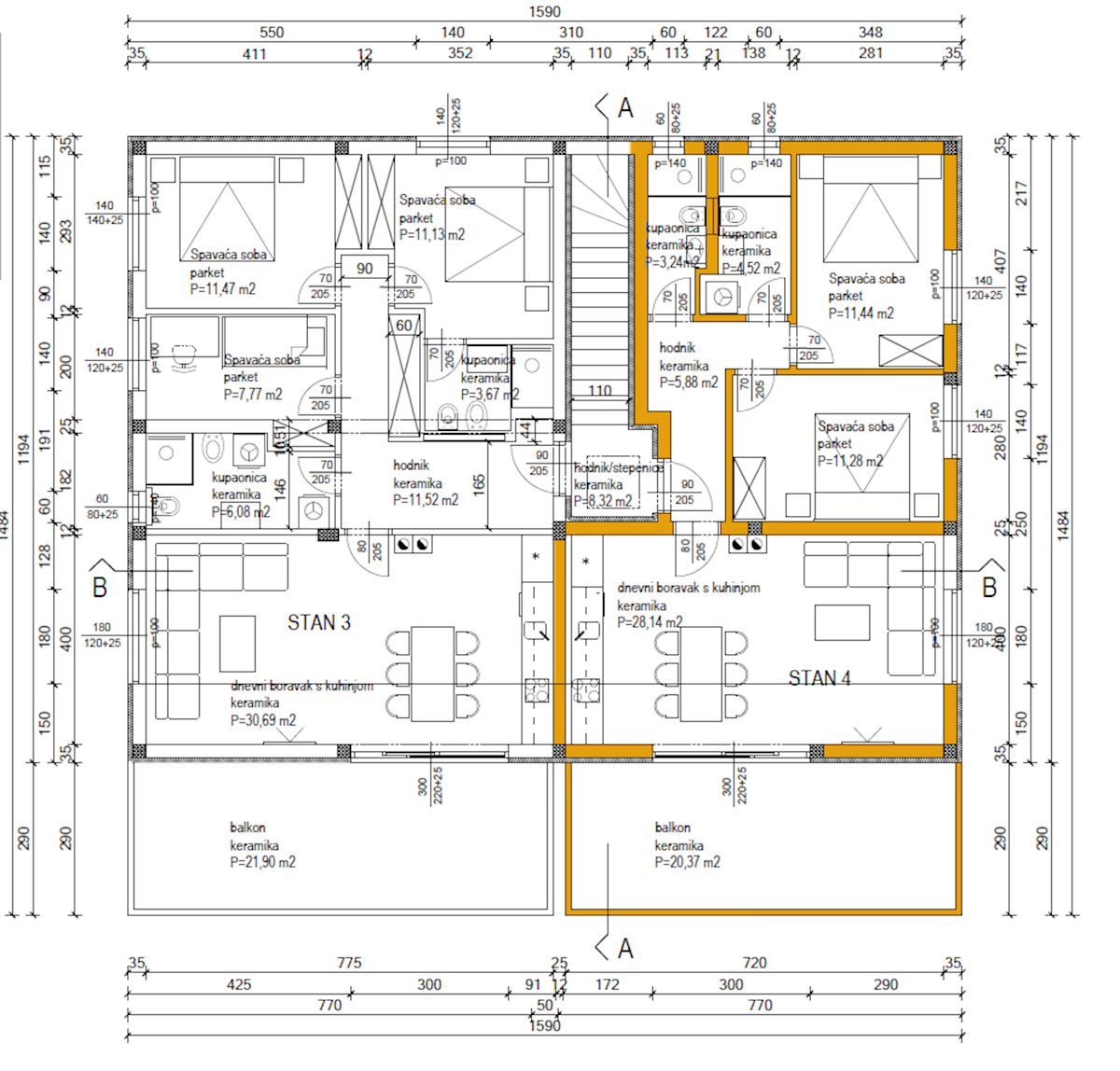 Poreč – Stanovanje z dvema spalnicama, 2 km od morja