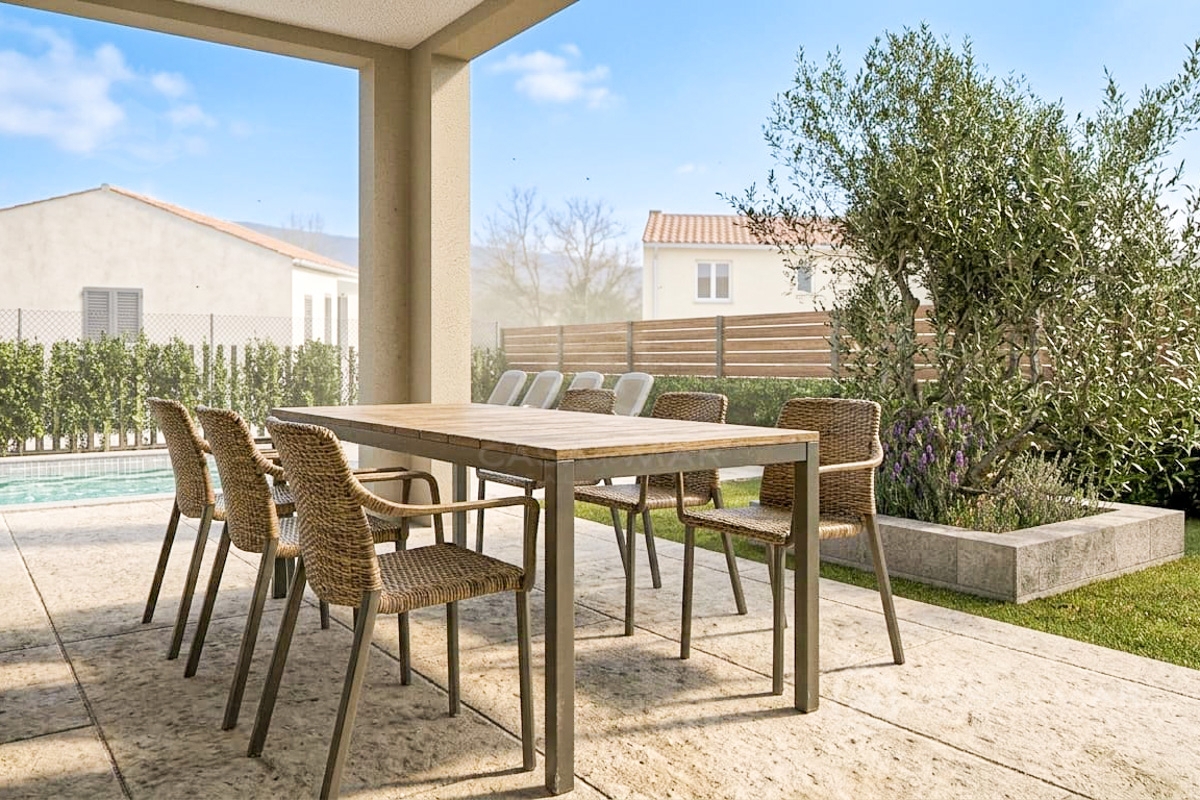 Novogradnja v okolici Malinske – dvojček z bazenom