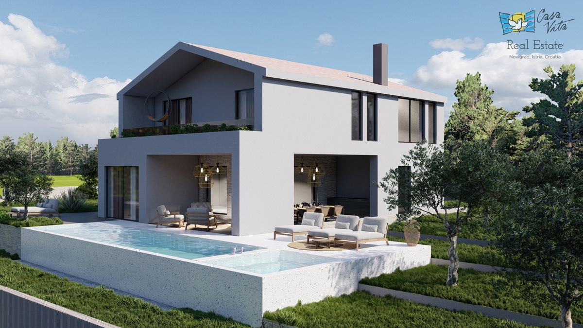 ISTRA, TINJAN - Gradbeno zemljišče s projektom za vilo z garažo!
