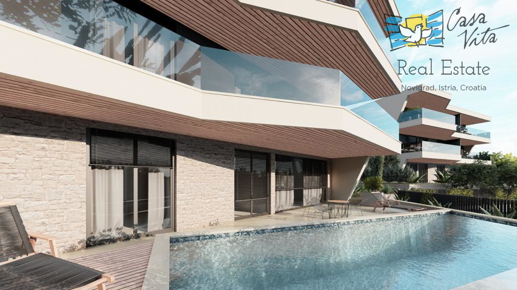 Istra, Ližnjan, apartma z bazenom, 127m2, 3s, pogled na morje, NOVO!!
