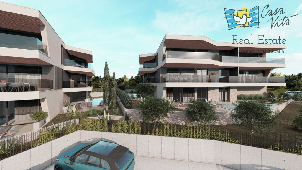Istra, Ližnjan, apartma z bazenom, 127m2, 3s, pogled na morje, NOVO!!