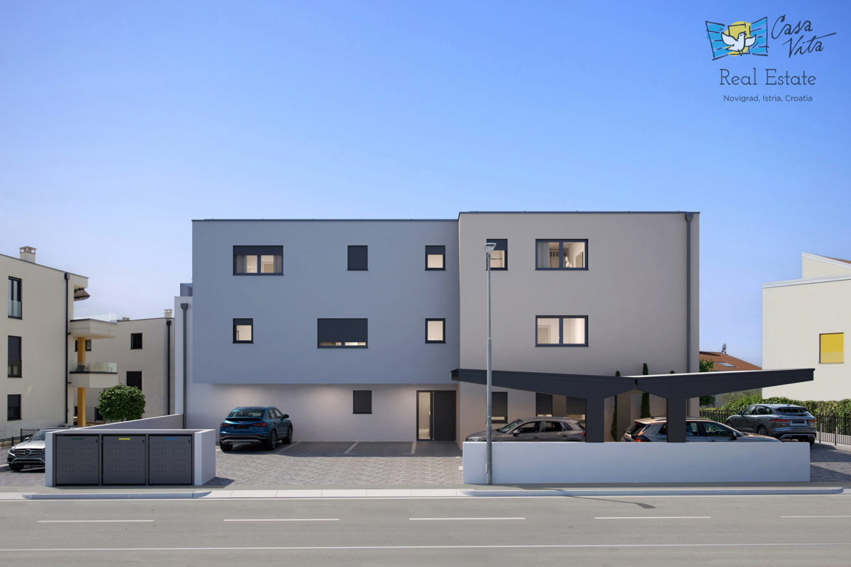 Apartmaji v gradnji 1000m od morja in centra Novigrada!