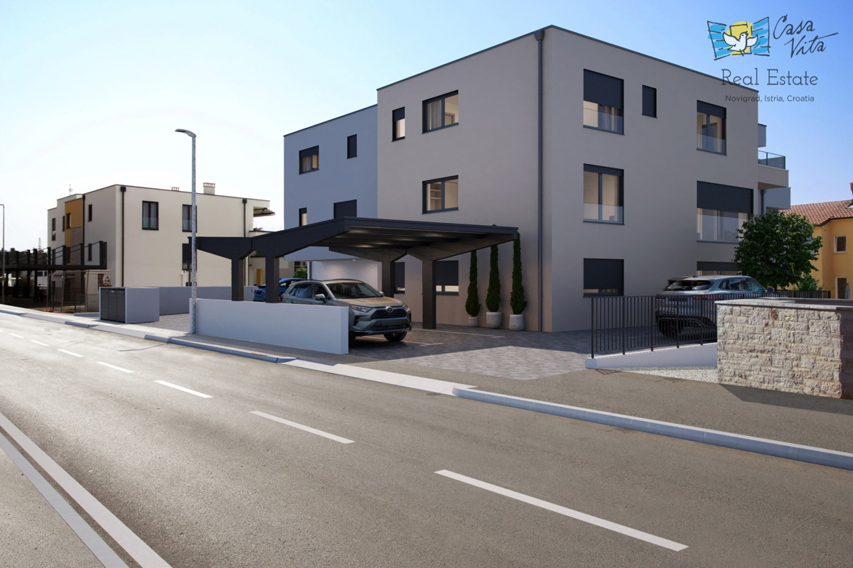 Apartmaji v gradnji 1000m od morja in centra Novigrada!