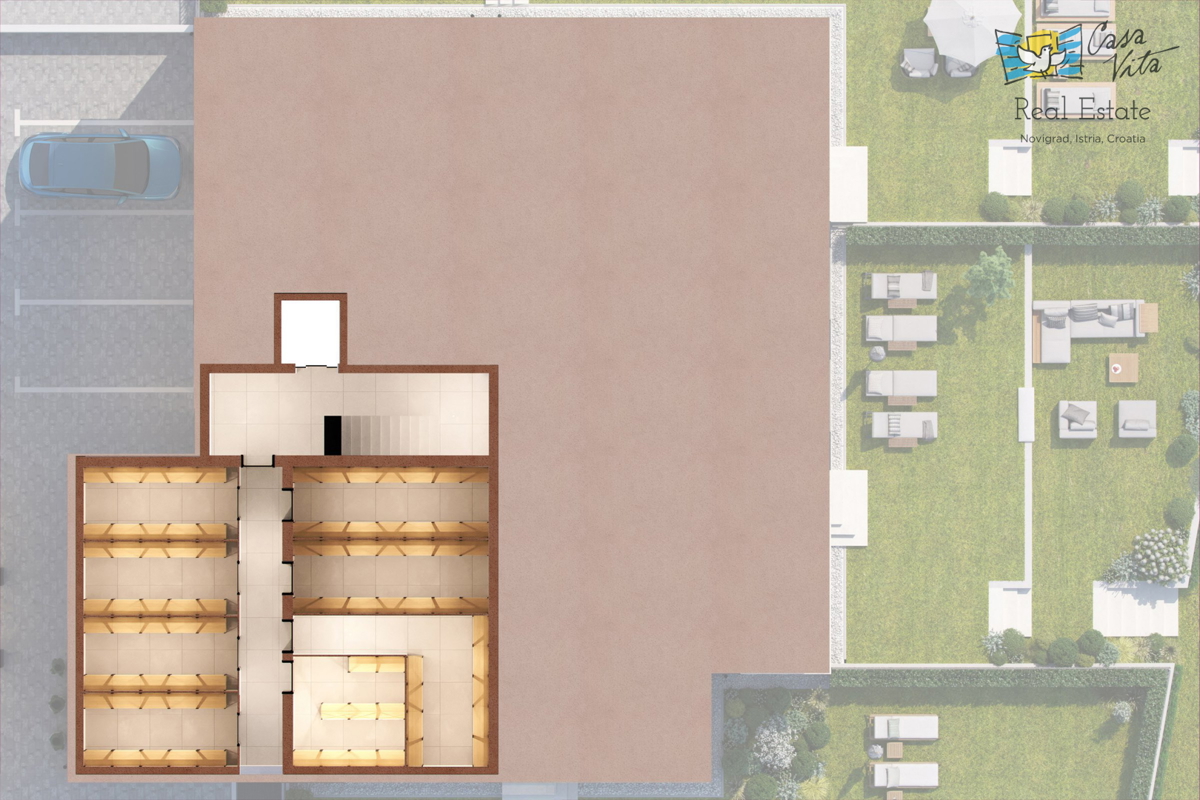 Apartmaji v gradnji 1000m od morja in centra Novigrada!