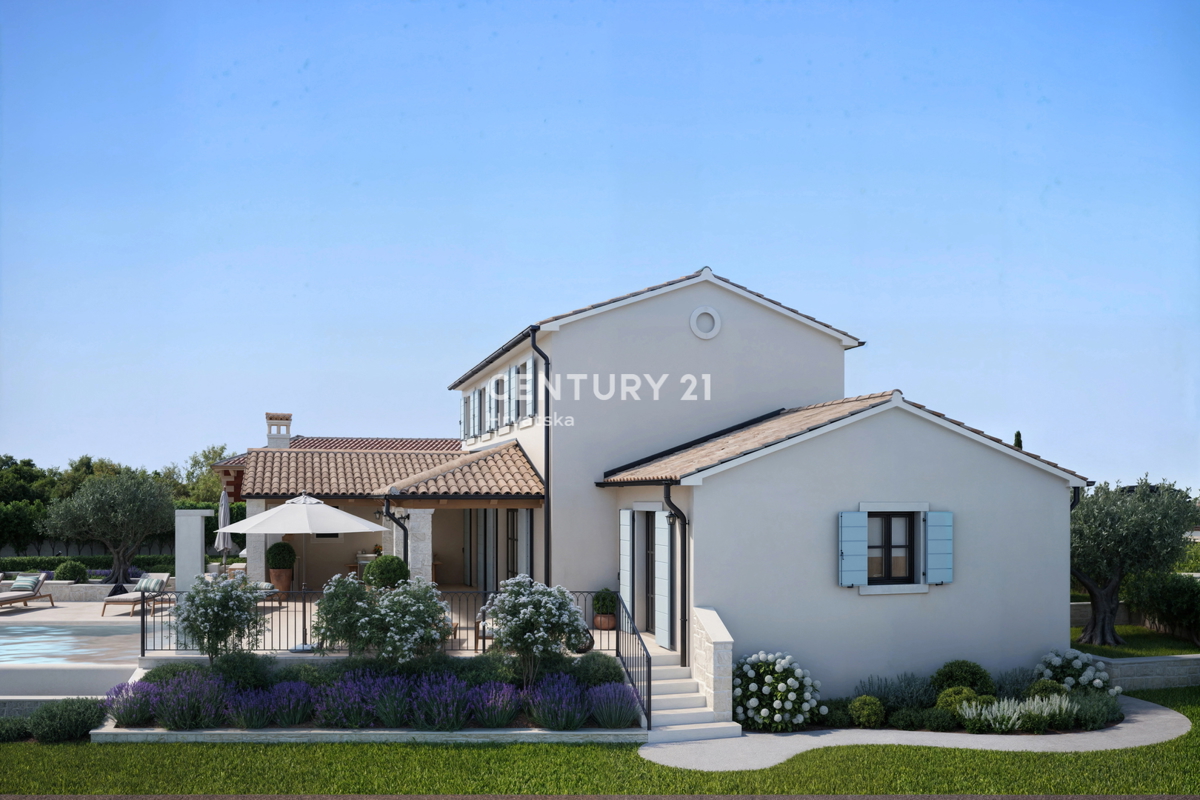 POREČ, 15 KM, GRADBENO ZEMLJIŠČE S PROJEKTOM ZA ČUDOVITO MEDITERANSKO HIŠO