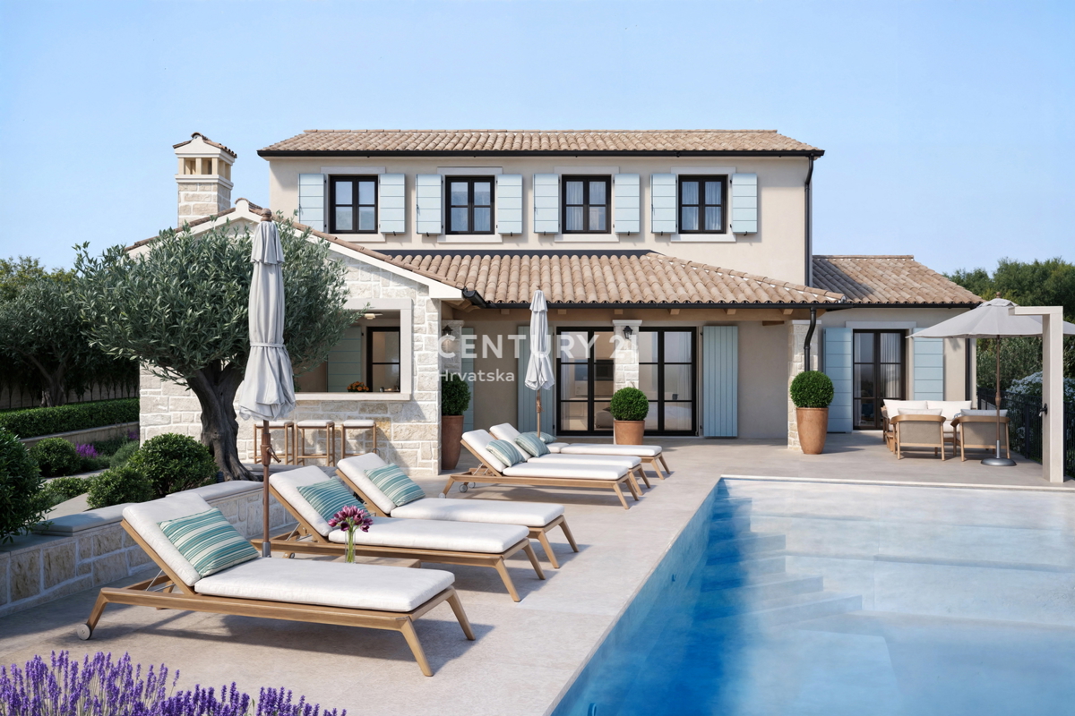 POREČ, 15 KM, GRADBENO ZEMLJIŠČE S PROJEKTOM ZA ČUDOVITO MEDITERANSKO HIŠO