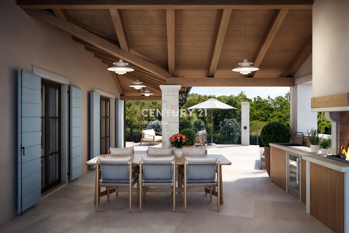 POREČ, 15 KM, GRADBENO ZEMLJIŠČE S PROJEKTOM ZA ČUDOVITO MEDITERANSKO HIŠO