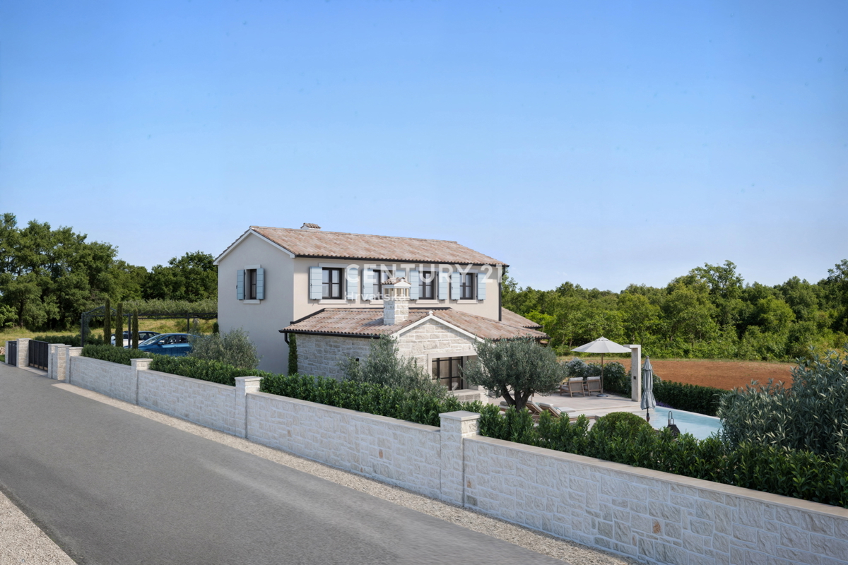 POREČ, 15 KM, GRADBENO ZEMLJIŠČE S PROJEKTOM ZA ČUDOVITO MEDITERANSKO HIŠO