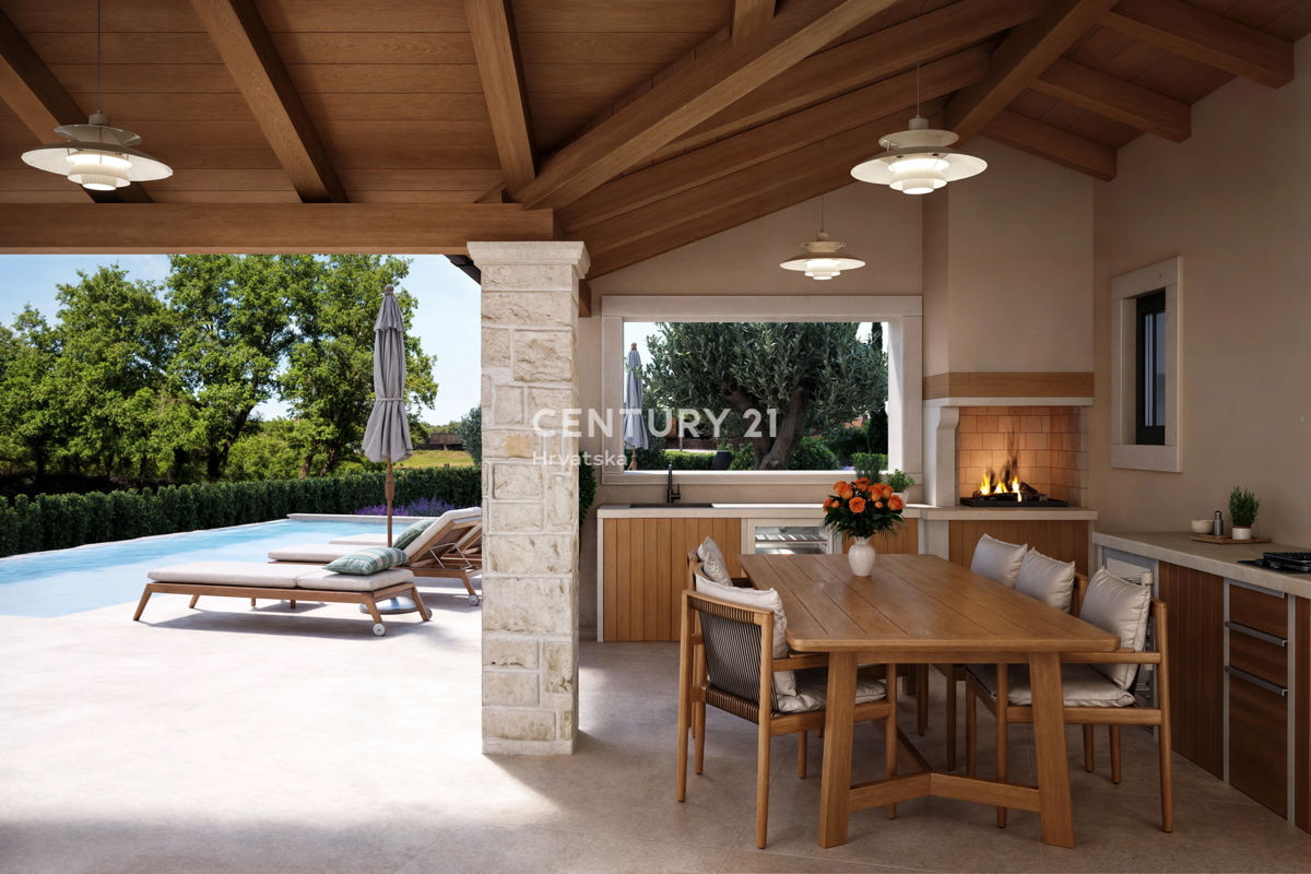 POREČ, 15 KM, GRADBENO ZEMLJIŠČE S PROJEKTOM ZA ČUDOVITO MEDITERANSKO HIŠO