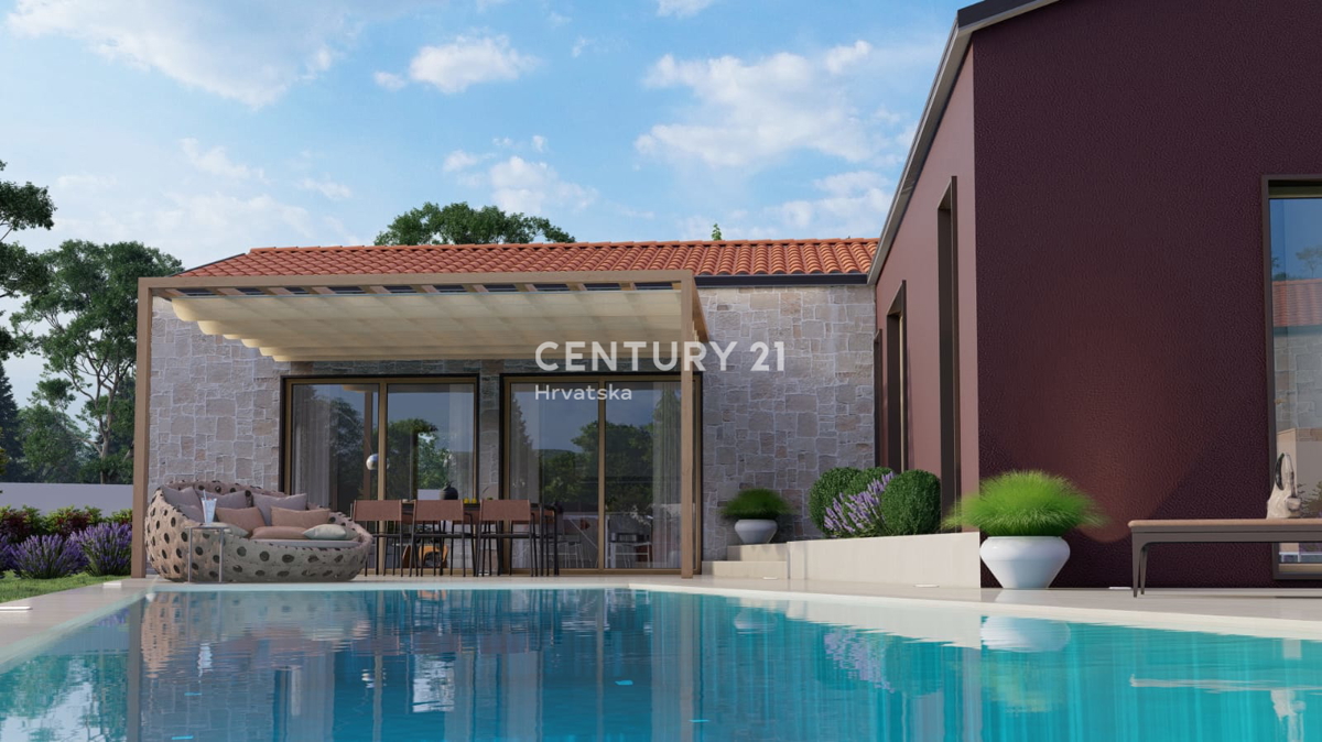 BADERNA, PRODAJA ČUDOVITE NOVE PRIZEMLJE S BAZENOM IN POGLEDOM NA NARAVO
