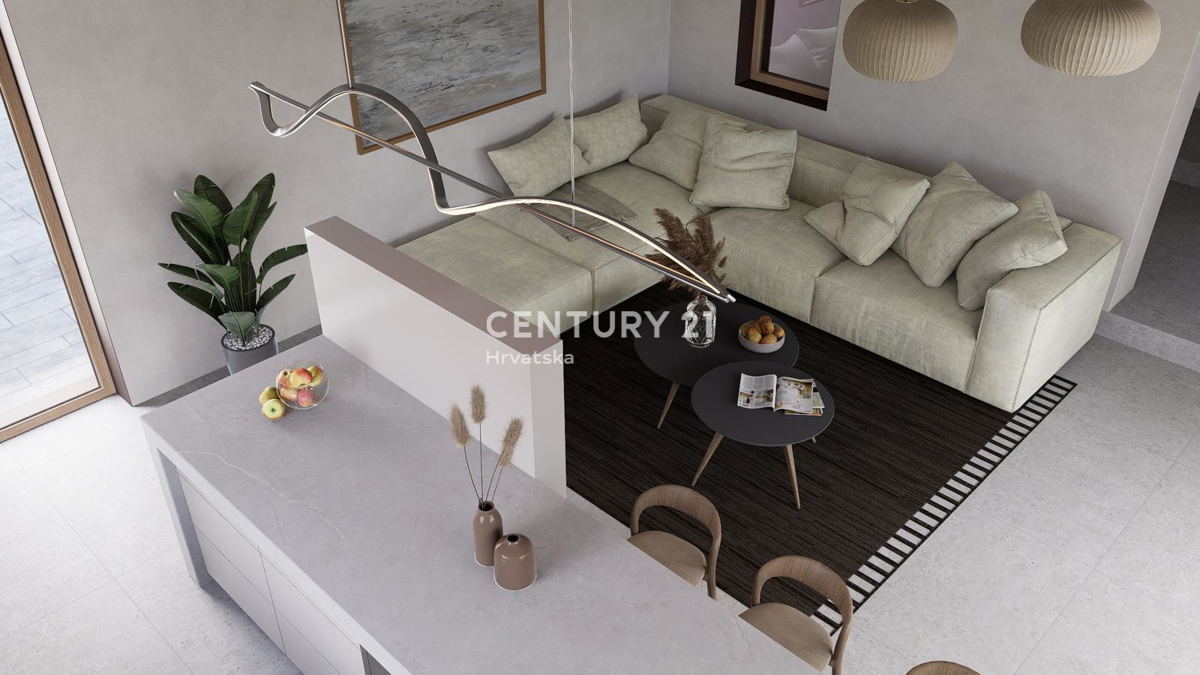 BADERNA, PRODAJA ČUDOVITE NOVE PRIZEMLJE S BAZENOM IN POGLEDOM NA NARAVO