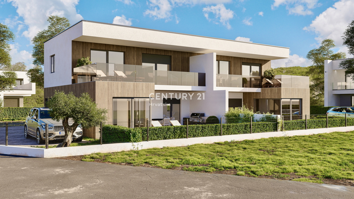 UMAG, BAŠANIJA, NOVA DUPLEKS HIŠA LE 250 METROV OD PLAŽE