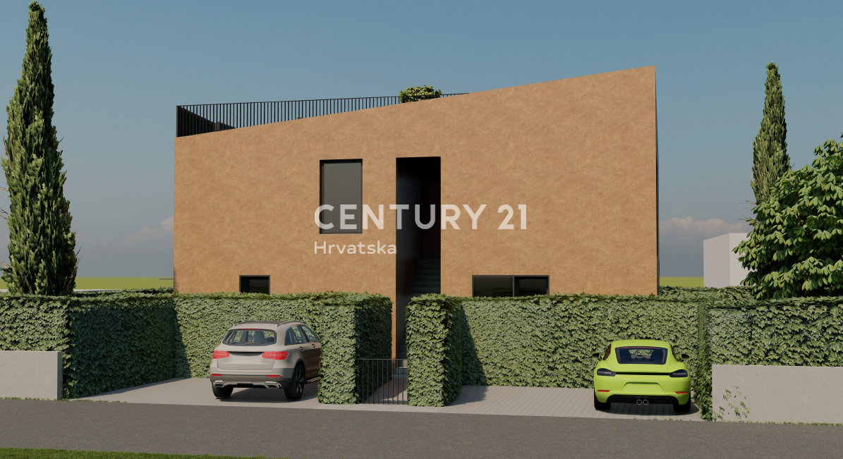 POREČ, NOVOGRADNJA, MODERNO DVOSOBNO STANOVANJE S STREŠNO TERASO