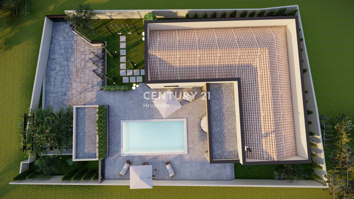 SVETVINČENAT, PRIZEMLJENA HIŠA S 4 SOBA IN BAZENOM, MIRNA LOKACIJA