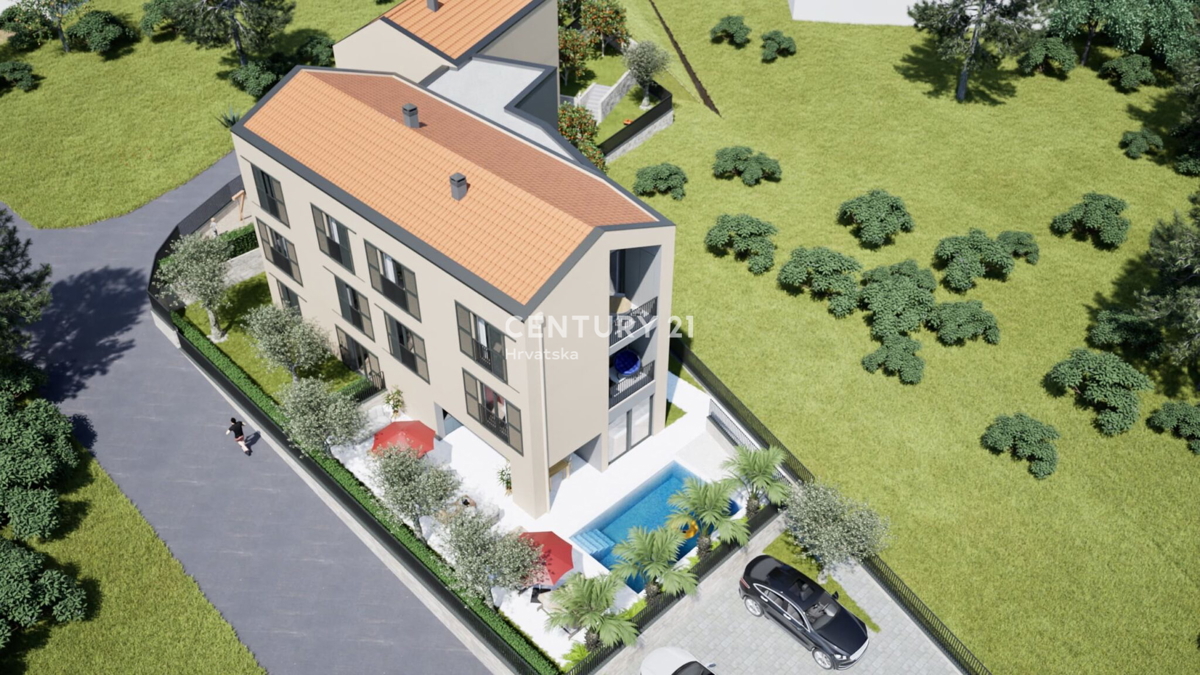 BADERNA, GRADBENO ZEMLJIŠČE, GRADBENO DOVOLJENJE ZA 8 STANOVANJ