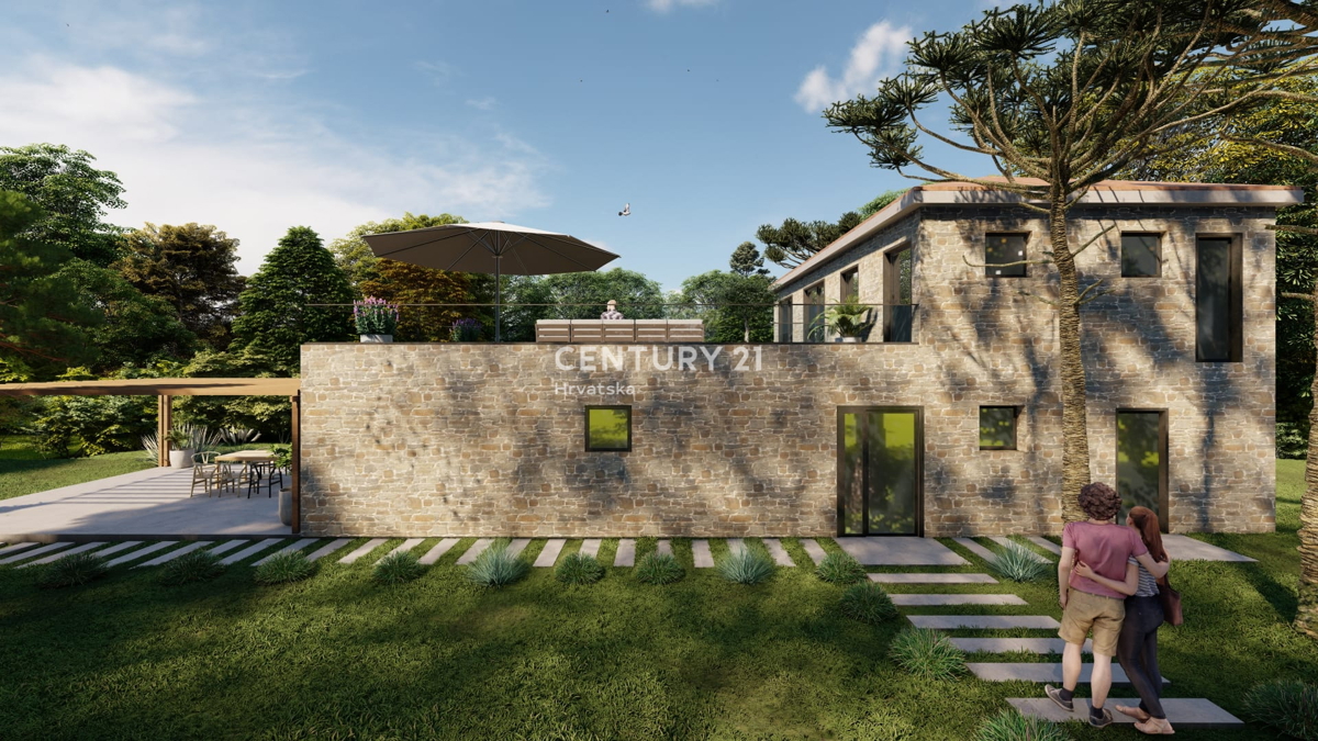 BRTONIGLA, PRODAJA GRADBENI ZEMLJIŠČE Z GRADBENO DOVOLJENJO ZA ČUDOVITO VILO, POGLED NA MORJE