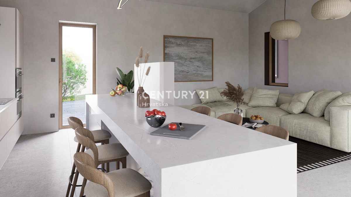 BADERNA, PRODAJA ČUDOVITE NOVE PRIZEMLJE S BAZENOM IN POGLEDOM NA NARAVO