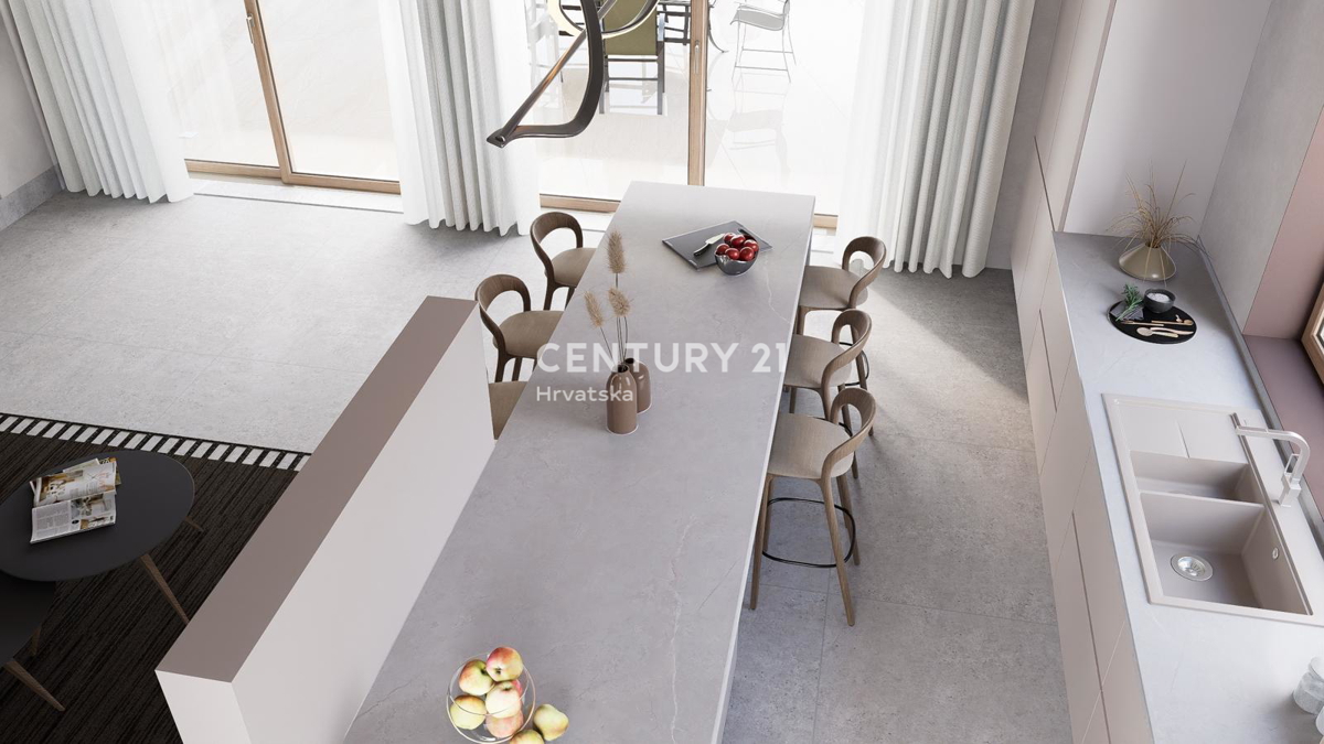 BADERNA, PRODAJA ČUDOVITE NOVE PRIZEMLJE S BAZENOM IN POGLEDOM NA NARAVO