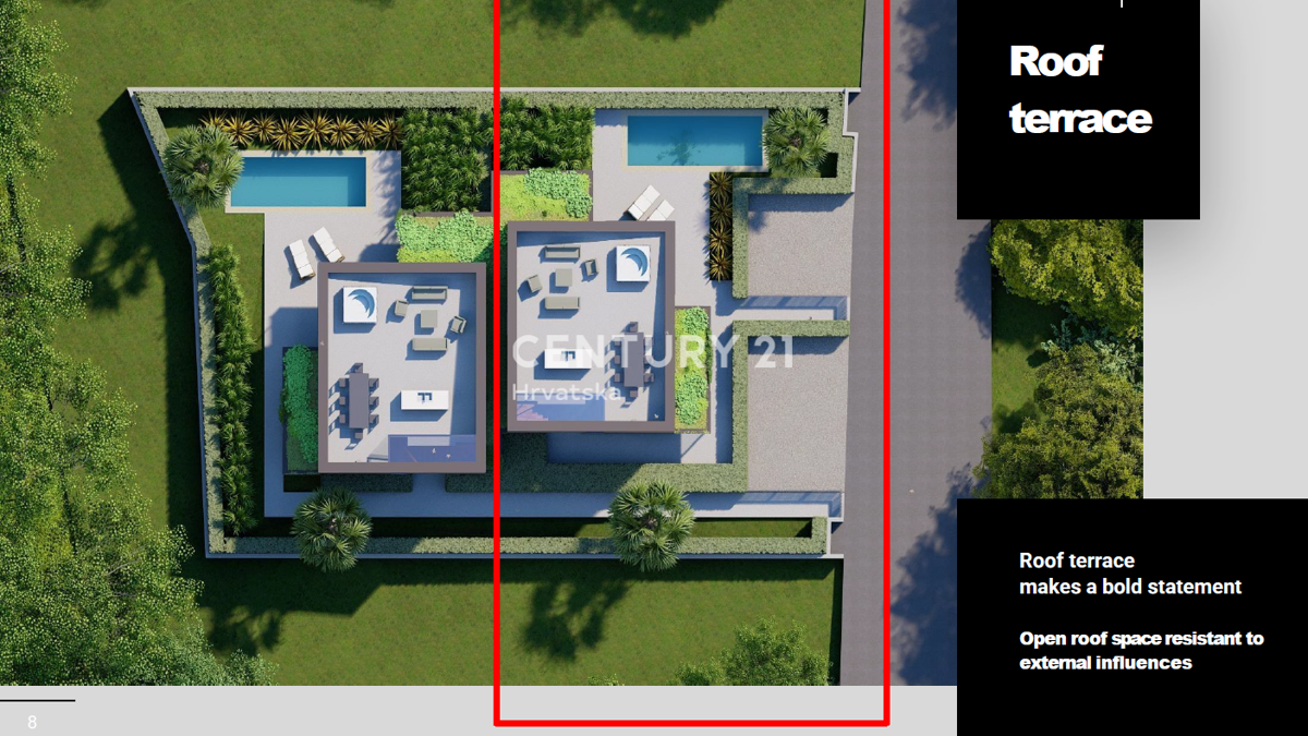 POREČ. PRODAJA SE NOVA MODERNA DVOJNA HIŠA S BAZENOM SAMO 1500 M OD MESTA