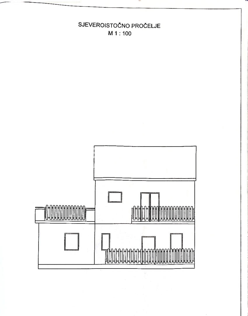 Kraj, Pašman, hiša s tremi stanovanji in garažo. Pogled na morje s terase površine 85 m2.
