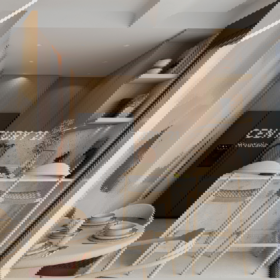 ZADAR, LJUBAČ, LUX. NOVOGRADNJA S6 / 97,10 m2 + 120 m2 KROVNA TERASA, 2. nadstropje, 50 m DO MORA IN PLAŽE, POGLED NA MORJE