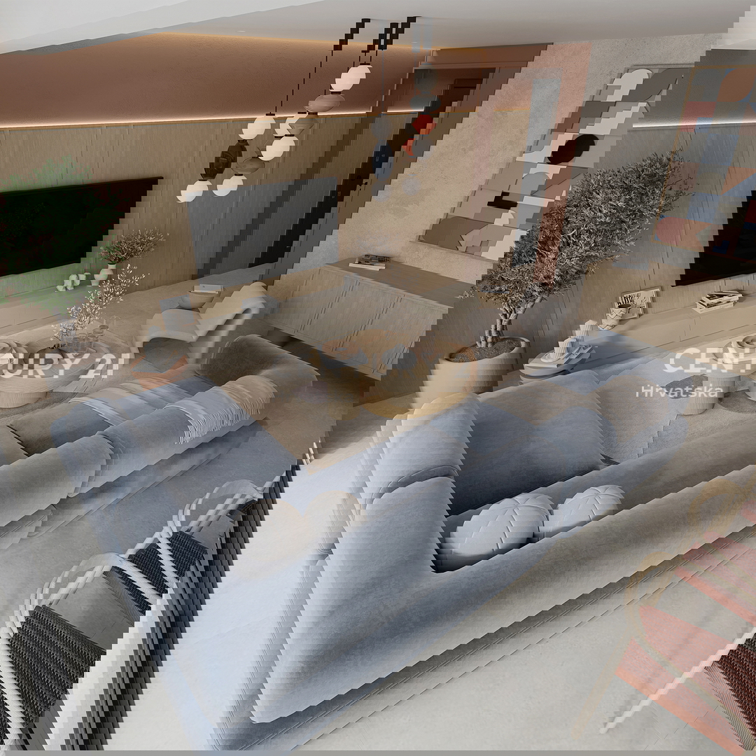 ZADAR, LJUBAČ, LUX. NOVOGRADNJA S6 / 97,10 m2 + 120 m2 KROVNA TERASA, 2. nadstropje, 50 m DO MORA IN PLAŽE, POGLED NA MORJE