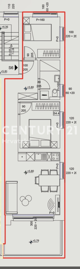 SVETI FILIP I JAKOV, STANOVANJE 77,93 M2 V 2. NADSTROPJU Z STREŠNO TERASO, POGLED NA MORJE!