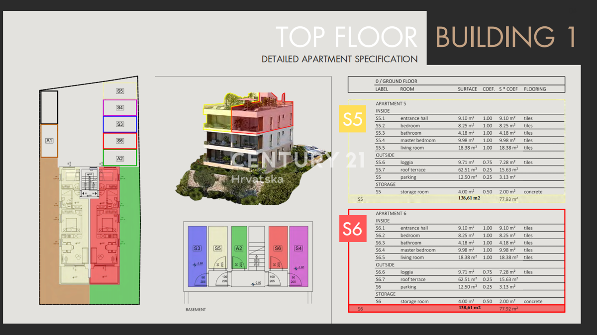 SVETI FILIP I JAKOV, STANOVANJE 77,93 M2 V 2. NADSTROPJU Z STREŠNO TERASO, POGLED NA MORJE!