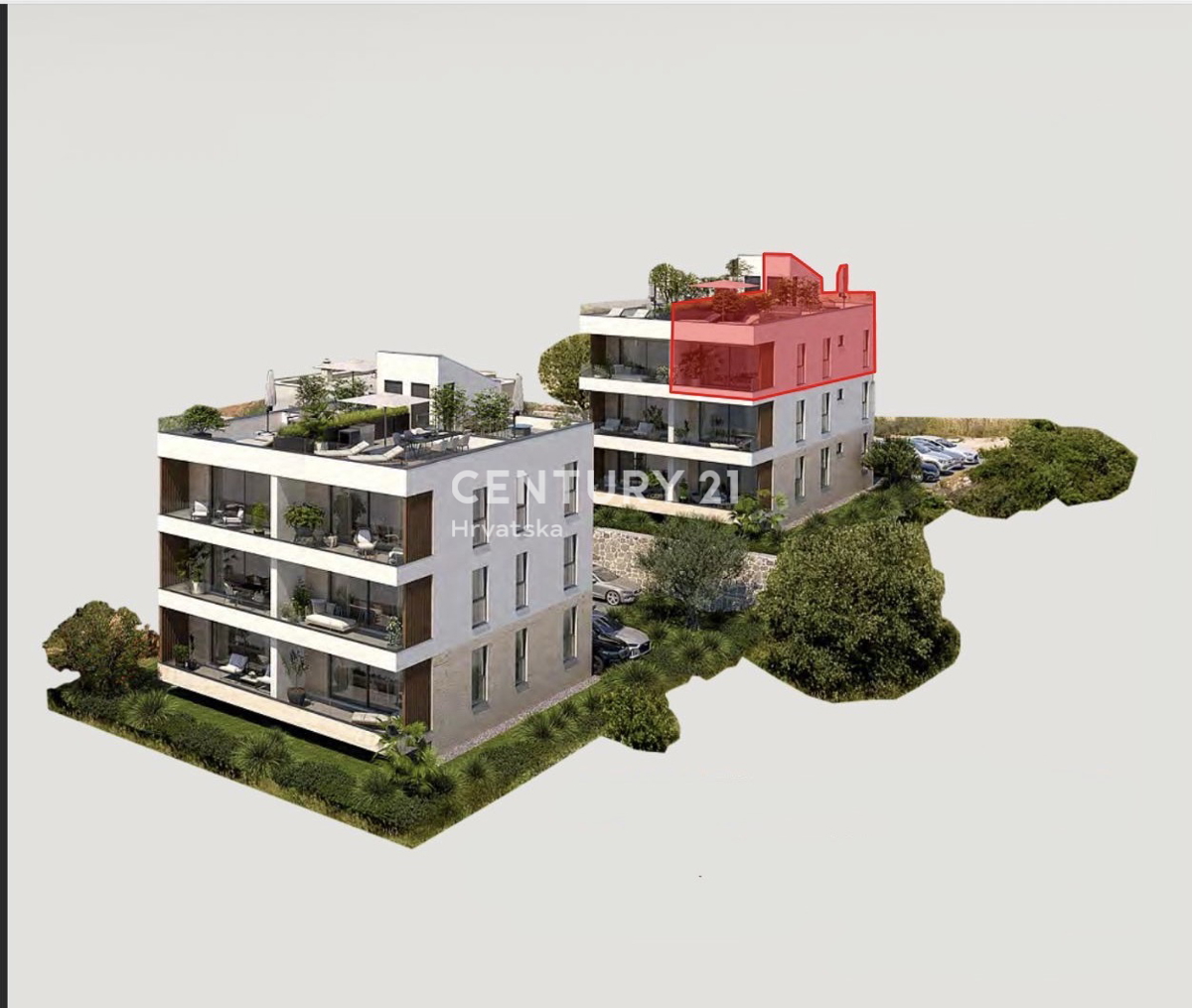 SVETI FILIP I JAKOV, STANOVANJE 77,93 M2 V 2. NADSTROPJU Z STREŠNO TERASO, POGLED NA MORJE!