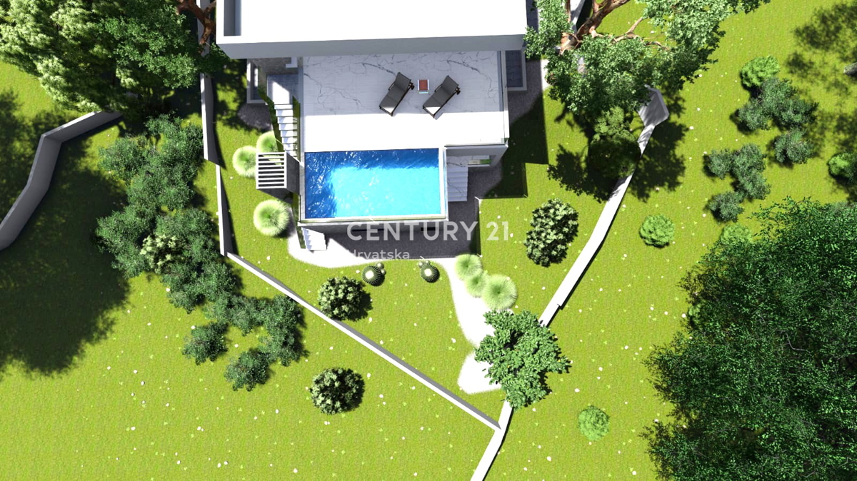 Primošten - vila z bazenom in razgledom na mesto in morje