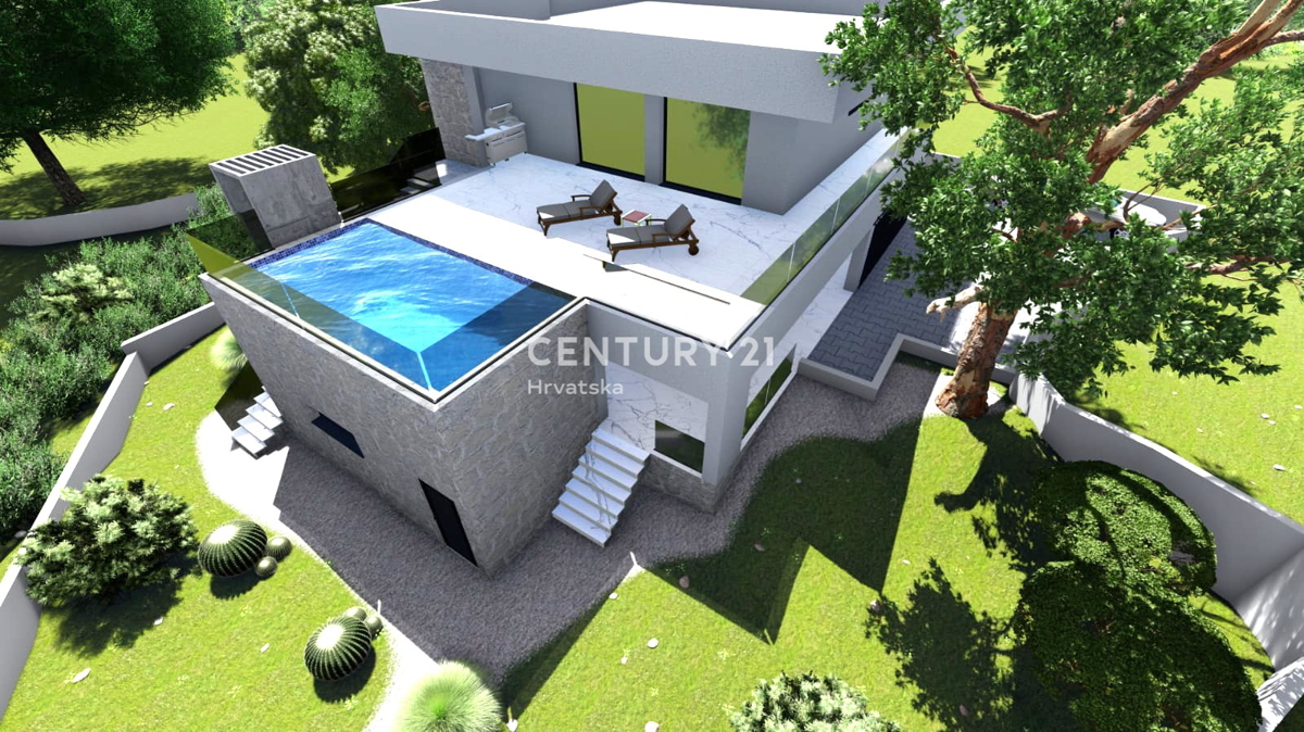 Primošten - vila z bazenom in razgledom na mesto in morje