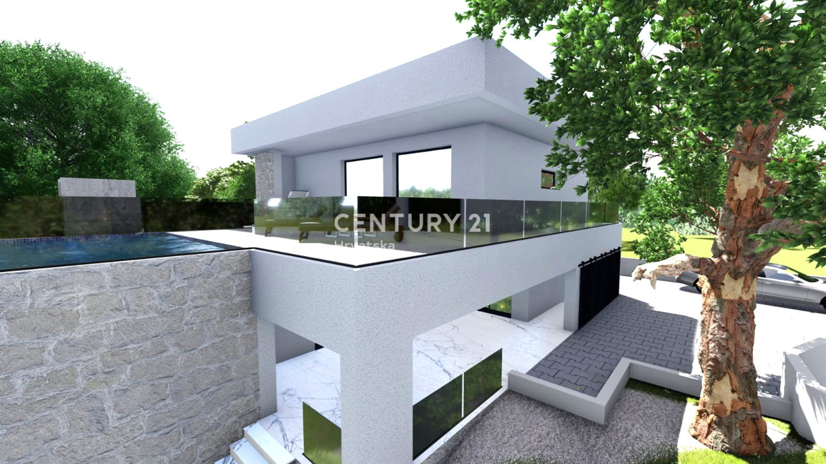 Primošten - vila z bazenom in razgledom na mesto in morje