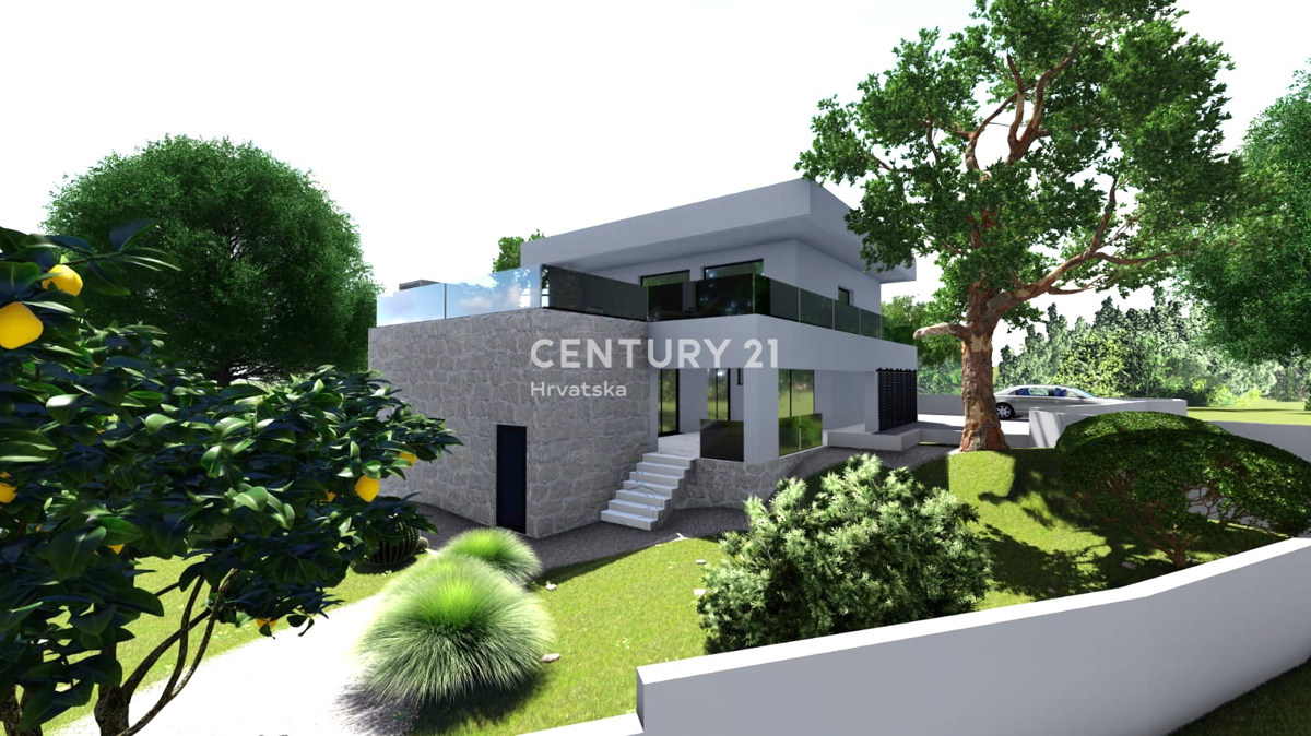 Primošten - vila z bazenom in razgledom na mesto in morje