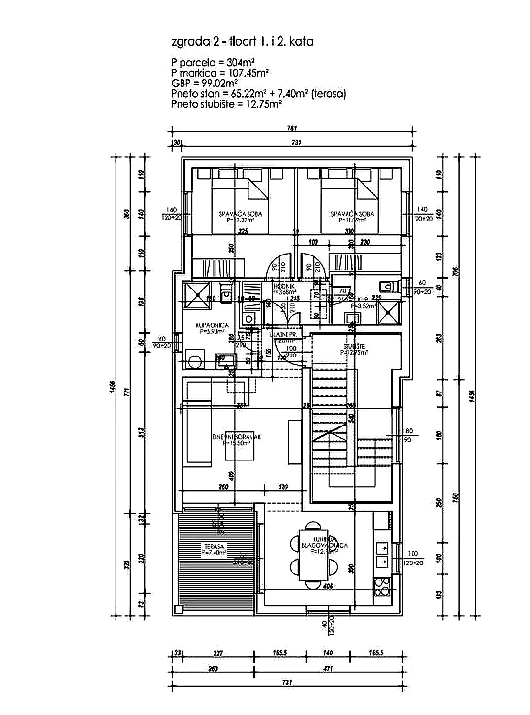 Vir – apartma s strešno teraso in panoramskim pogledom na morje, 40 m od morja