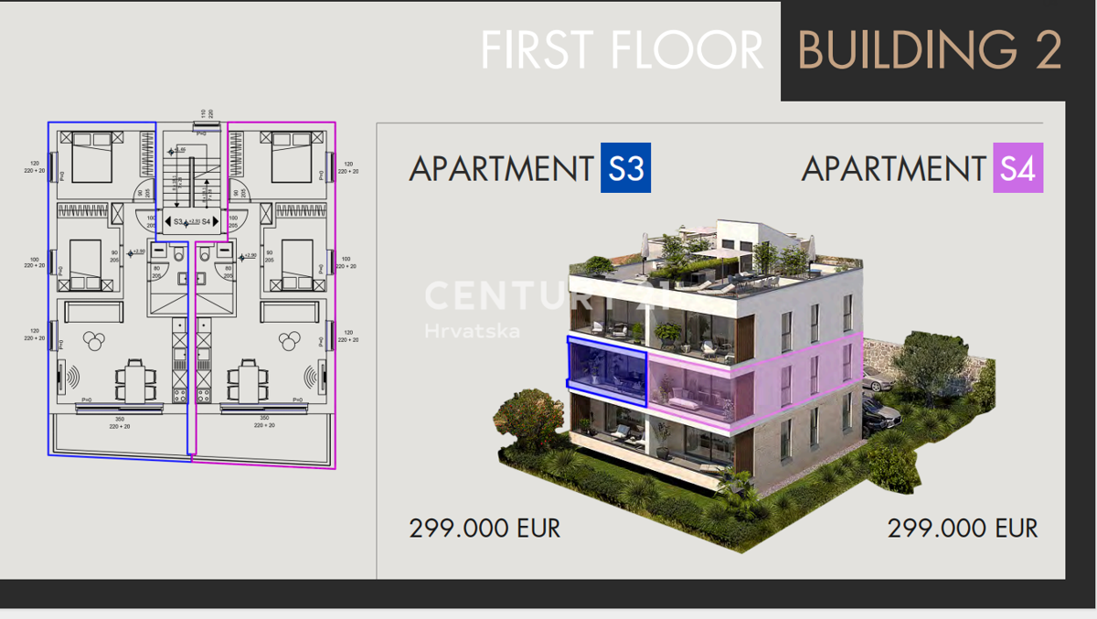 SVETI FILIP I JAKOV, 2,5- sobno stanovanje, 1. nadstropje, 66 m2, 300 m od morja