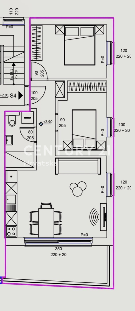 SVETI FILIP I JAKOV, 2,5- sobno stanovanje, 1. nadstropje, 66 m2, 300 m od morja