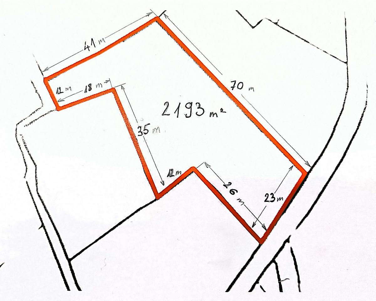Turanj, stavbno zemljišče površine 2.193 m2 približno 31 x 70, s pogledom na morje