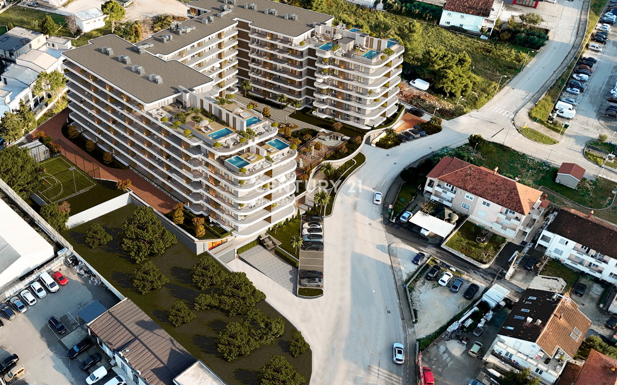Zadar, Crvene Kuće, luksuzna novogradnja, stanovanje 80,08 m2, pritličje