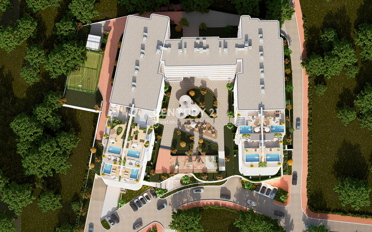 Zadar, Crvene Kuće, luksuzna novogradnja, stanovanje 80,08 m2, pritličje