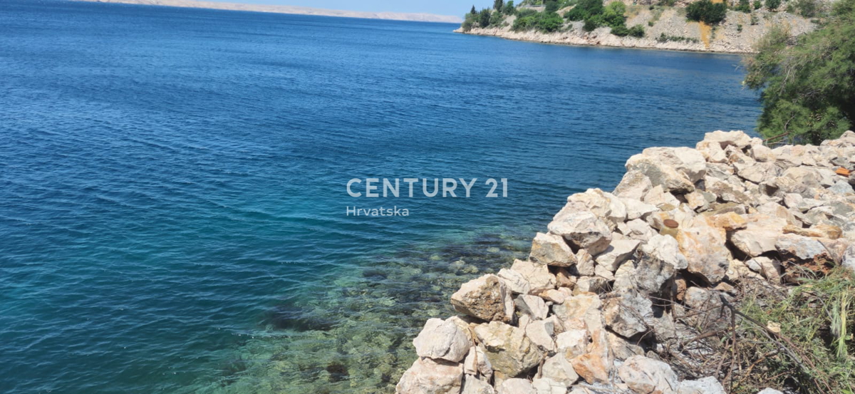 Lugovo Šugarje - Barić Drage - zemljišče ob morju, z začetim gradbenim projektom in gradbenim dovoljenjem