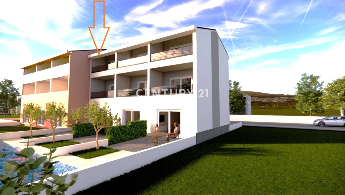 Maselnica - Jasenice - trisobno stanovanje št. 1 - z razgledom na morje - AKCIJA !!