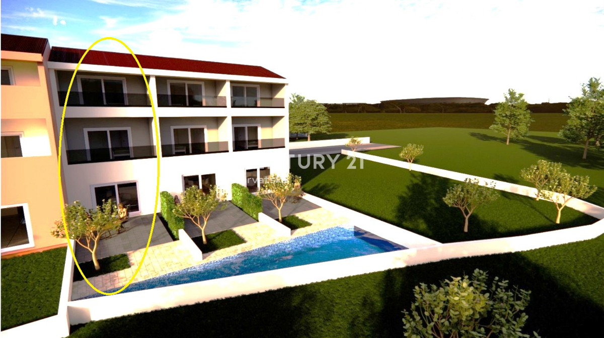 Maselnica - Jasenice - trisobno stanovanje št. 1 - z razgledom na morje - AKCIJA !!