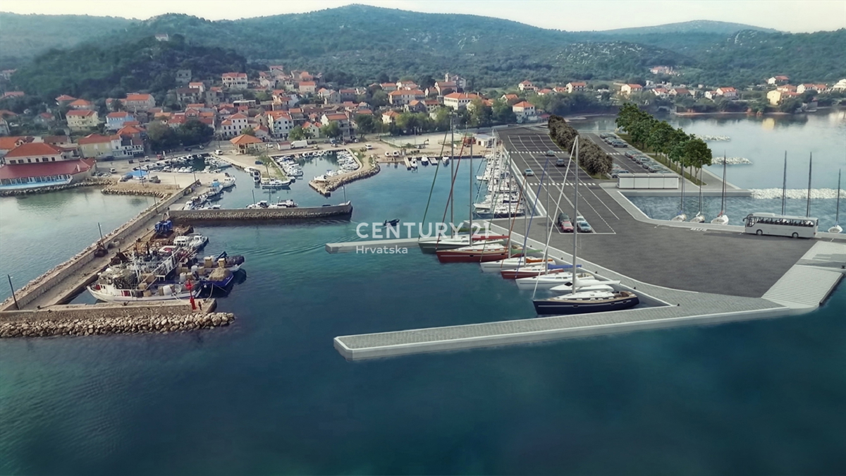 Drage - Pakoštane - gradbeno zemljišče z razgledom na morje in marino