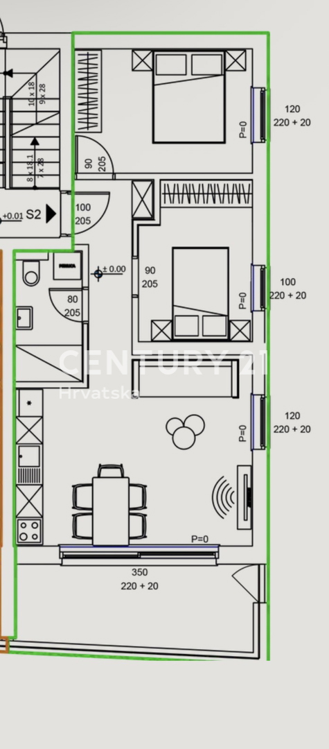 SVETI FILIP JAKOV, 2,5- sobno stanovanje 70,68 m2, pritličje, zasebno dvorišče