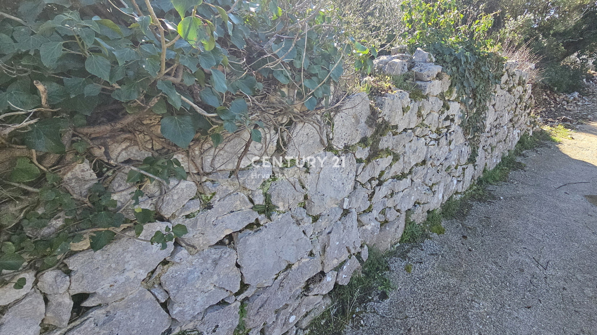 Tkon, otok Pašman, prodaja se gradbena parcela površine 1250 m2 z ostanki hiše stare 250 let