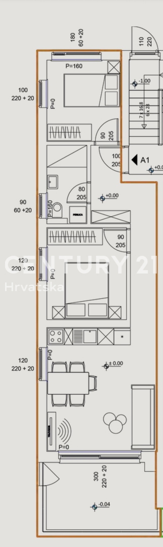 SVETI FILIP JAKOV, 2,5-SOBNO STANOVANJE 68,35 M2 PRIZEMLJE, ZASEBNI VRT