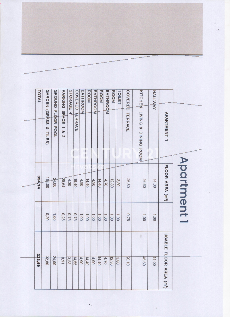 Zaton, 1. vrsta od morja, luksuzna novogradnja, pritličje A1, 223,59 m², vrt, bazen