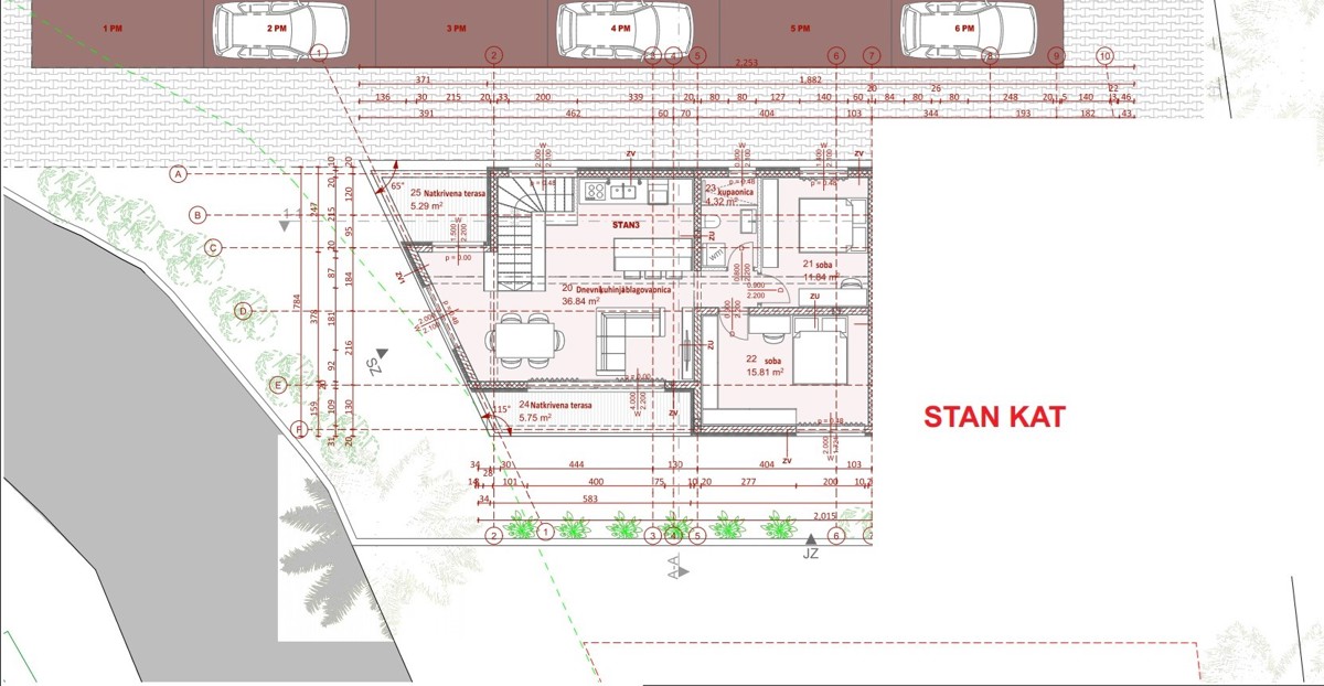 Biograd na morju - luksuzno dvosobno stanovanje v prvem nadstropju